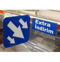 PVC Ekstra İndirim Raf Önü İkaz Kulakçık