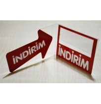 PVC İndirim Ok Raf Önü İkaz Kulakçık