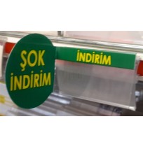 PVC Şok İndirim Raf Önü İkaz Kulakçık